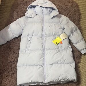 All in Motion Light Gray Hooded Puffer Jacket